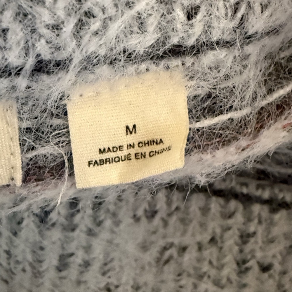 Sleeping On Snow Anthropologie Gray White Wool Blend Sweater‎ Women Medium Shirt - Picture 9 of 10